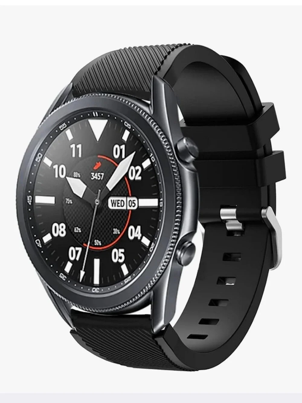 Samsung GEAR S3 Active Silicone Band Black Textured New Sealed